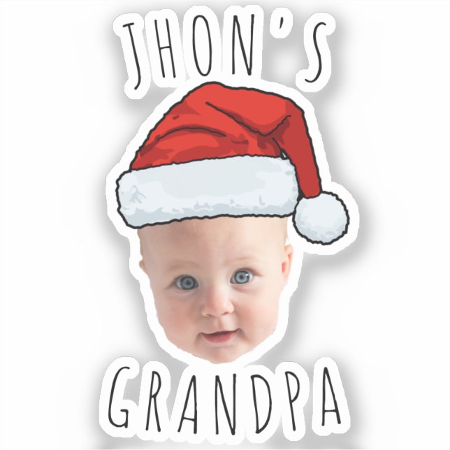 Sticker Personnalisé Visage bébé Père Noël Chapeau Photo d (Recto)