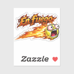Sticker Personnalisez la balle de tennis "En fuego" en feu