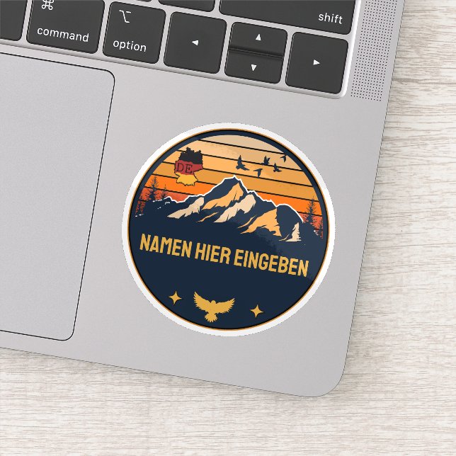 Sticker Personnalisierter Ortsname Deutschland Runddesign (Détail)