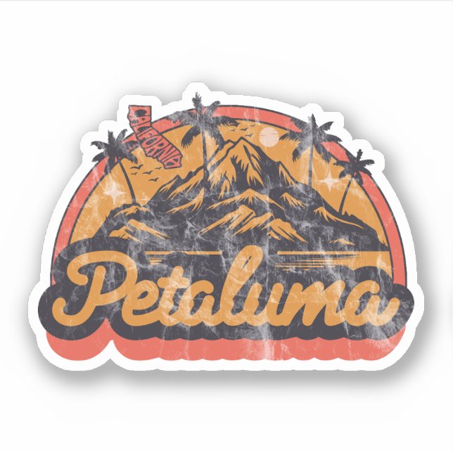 Sticker Petaluma, Californie (Devant)