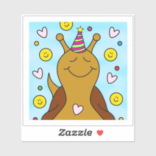 Sticker Petit Anniversaire sucré d'escargot mignon Vinyl