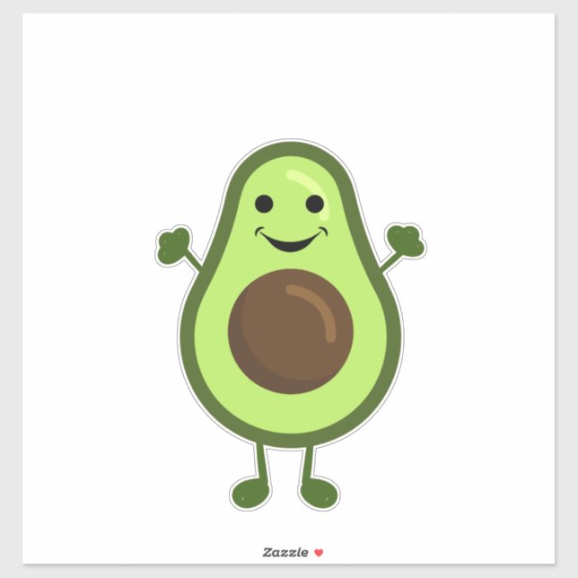 Sticker Petit avocat mignon (Feuille)