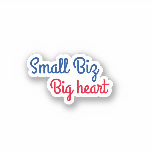 Sticker Petit biz grand coeur tendance petite entreprise (Devant)