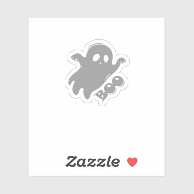 Sticker Petit Boo esthétique simple (Feuille)