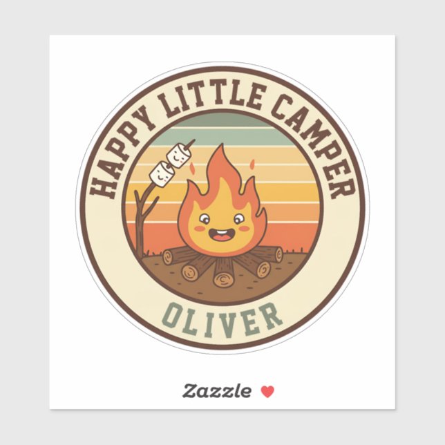 Sticker Petit campeur heureux (Feuille)