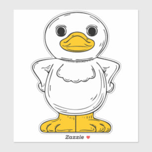 Sticker Petit canard blanc debout Thunder_Cove