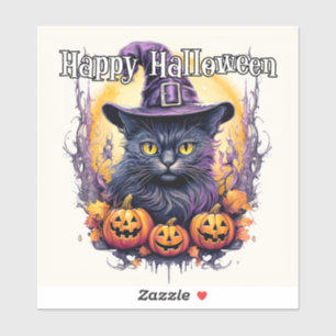 Sticker Petit Chat Sorcier   Joy Halloween