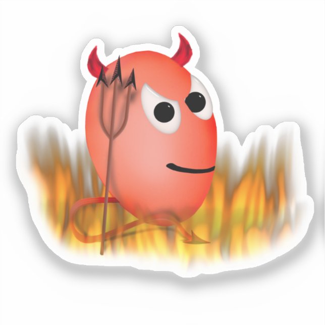 Sticker Petit Diable, Halloween d'oeufs dévités (Recto)