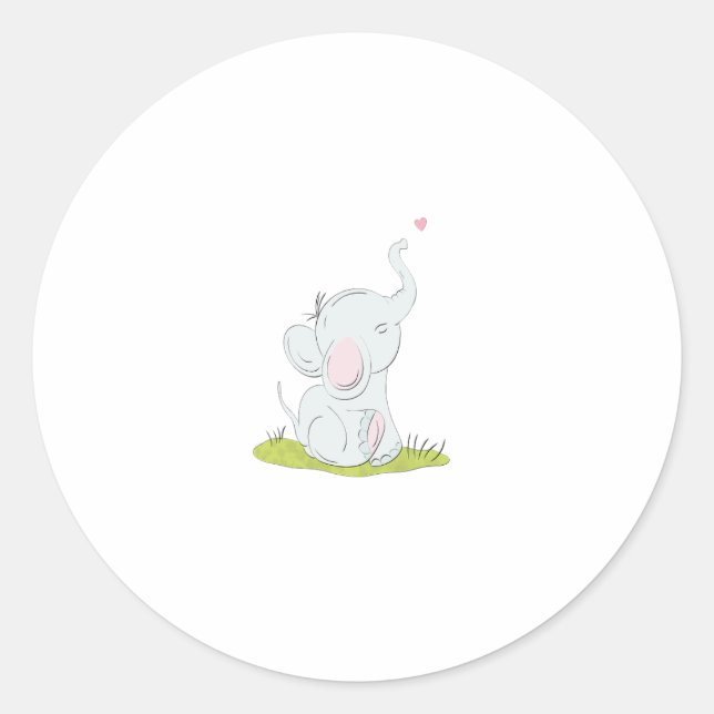 Sticker petit éléphant mignon (Devant)