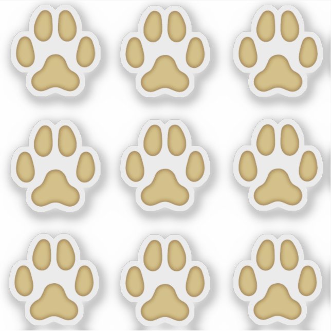 Sticker Petit Empreintes de pattes de chien Tan Animal Tra (Devant)
