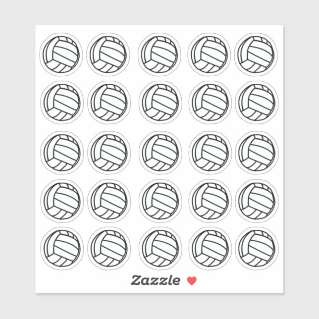 Sticker Petit joueur de volley-ball noir et blanc (Feuille)