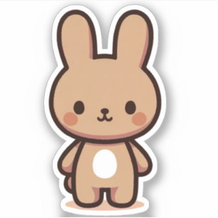 Sticker Petit lapin brun de la forêt