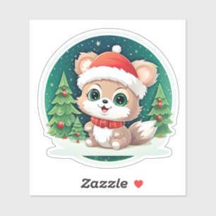 Sticker Petite Bébé Animal Noël Magie