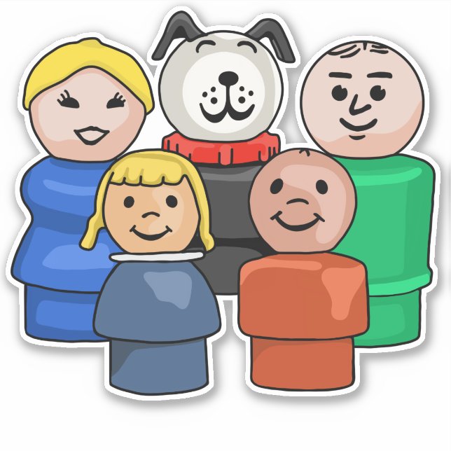 Sticker Petite famille ronde (Devant)