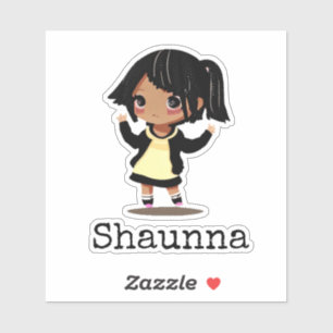 Sticker Petite fille caricature personnalisée