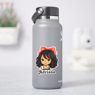 Sticker Petite fille de dessin hispanique personnalisée