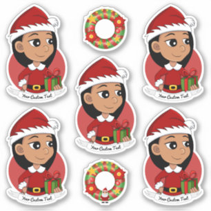 Sticker Petite fille hispanique aux cheveux noirs longs