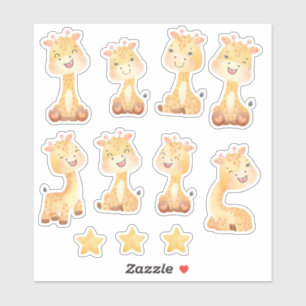 Sticker Petite girafe amis