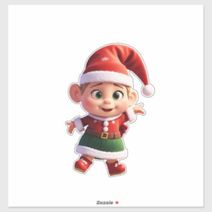 Sticker Petite Père Noël drôle