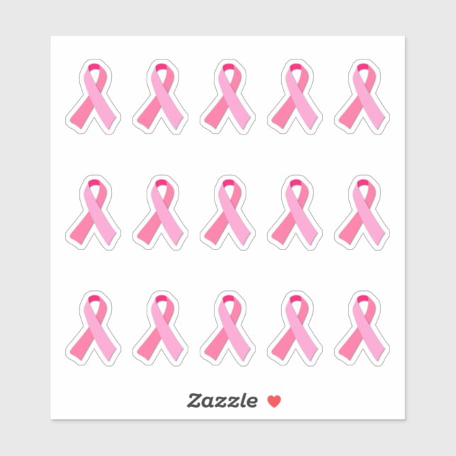 Sticker Petite sensibilisation au cancer du sein Ruban ros (Feuille)