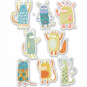 Sticker Petits monstres mignons