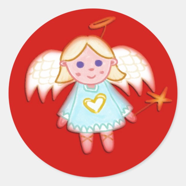 Sticker Peu d'ange sur le rouge (Devant)