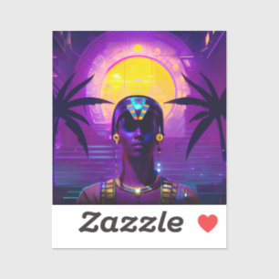 Sticker Pharaon Synthwave