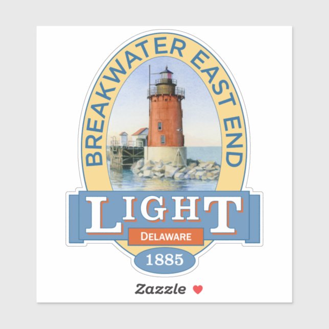 Sticker Phare de Breakwater East End (Feuille)