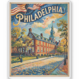 Sticker Philadelphie Pennsylvanie États-Unis Rétro Van Gog