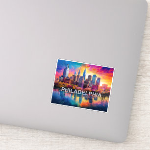 Sticker Philadelphie Skyline Art Abstrait