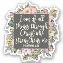 Philippiens 4:13 Bible Verse Joli Pastel Floral