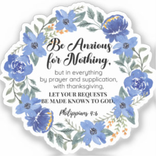 Sticker Philippiens 4:6 Soyez anxieux pour rien Floral ble