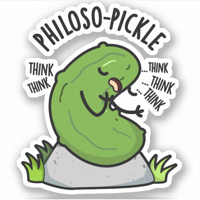 Sticker Philoso pickle drôle Pickle Pun (Devant)