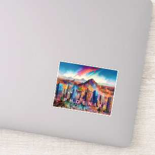 Sticker Phoenix Skyline Art Abstrait