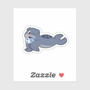 Sticker Phoque avec poisson (3).PNG