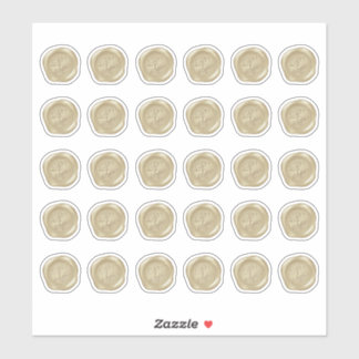 Sticker Phoques de cire Monogramme Gold Faux