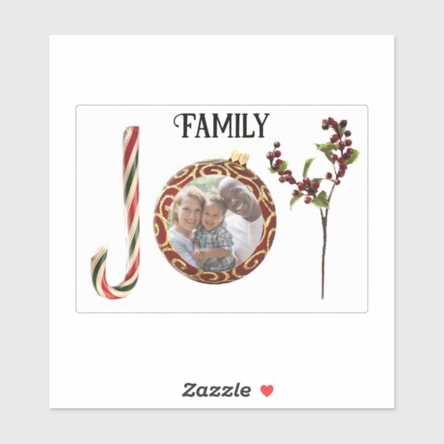 Sticker Photo de famille Holiday JOY (Feuille)