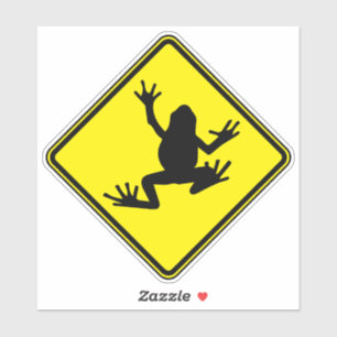 Sticker Photo de grenouille Silhouette Art Frog Avertissem