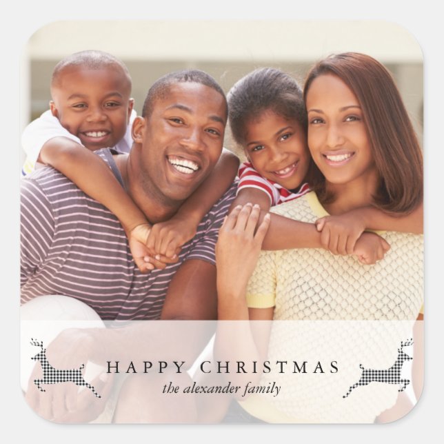 Sticker photo de Noël Rustic Deer (Devant)