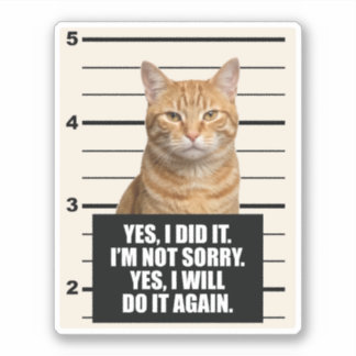 Sticker Photo d'identité de chat orange impertinent