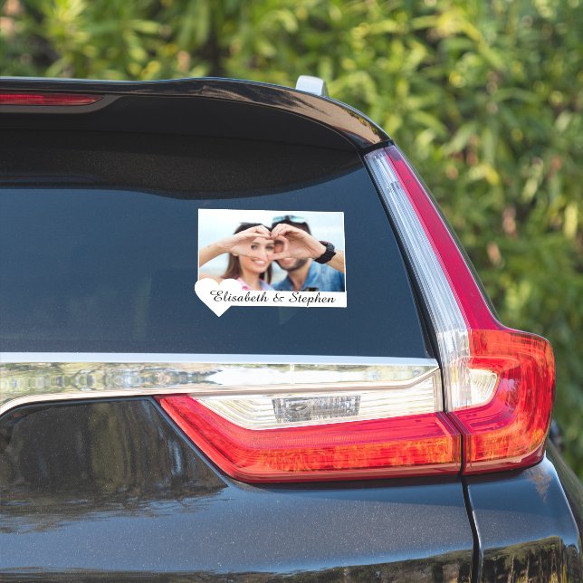 Sticker Photo et noms personnalisés Amour (Côté voiture)