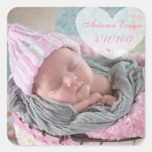 Sticker photo Faire-part de naissance personnalisé