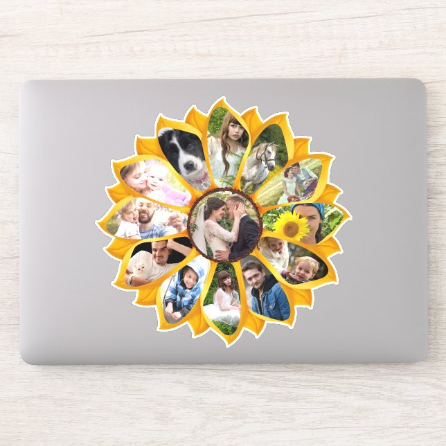 Sticker Photo Family Collage Sunflower 13 Pictures Easy (Ordinateur)