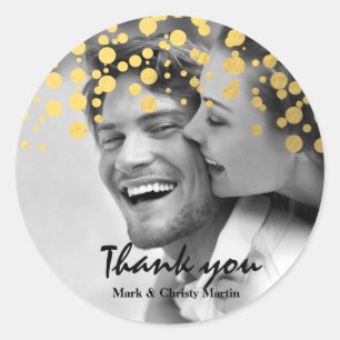 Sticker Photo Faveur Gold Foil Confetti personnali