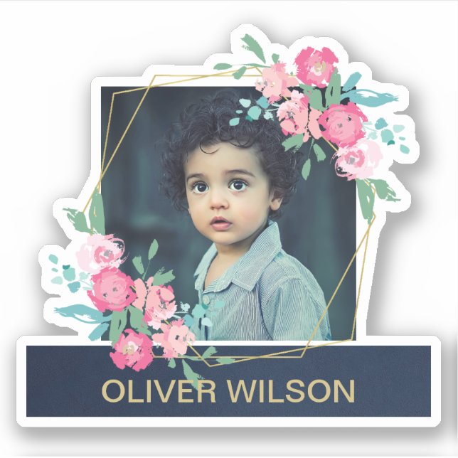 STICKER PHOTO FLORALE ROSE ROSE ROSE ROSE OVERLAISE DE MAR (Devant)