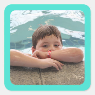 Sticker photo frontière turquoise