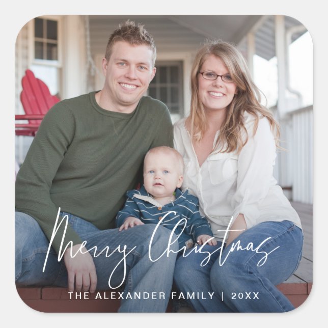 Sticker photo Joyeux Noël à la main (Devant)