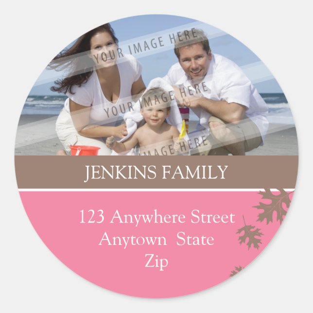 STICKER PHOTO PERSONNALISÉ :: feuille en chute 3A (Devant)