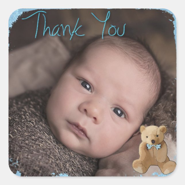 Sticker photo pour bébé Merci (Devant)