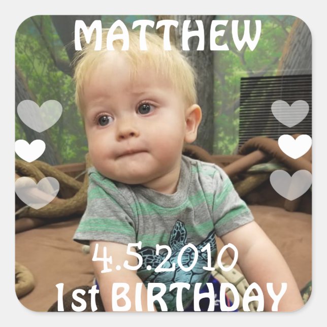 Sticker photo premier anniversaire (Devant)